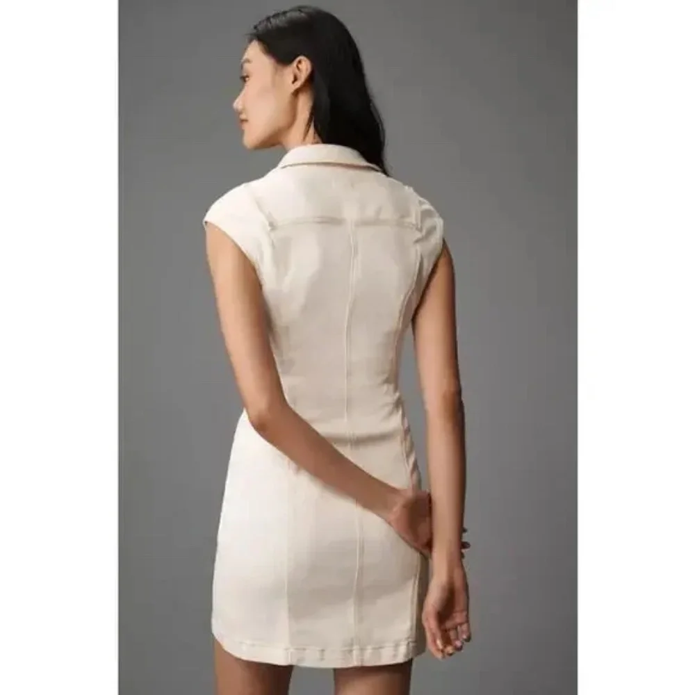 Anthropologie Pilcro Seamed Button-Front Denim Mini Dress - Picture 4 of 7
